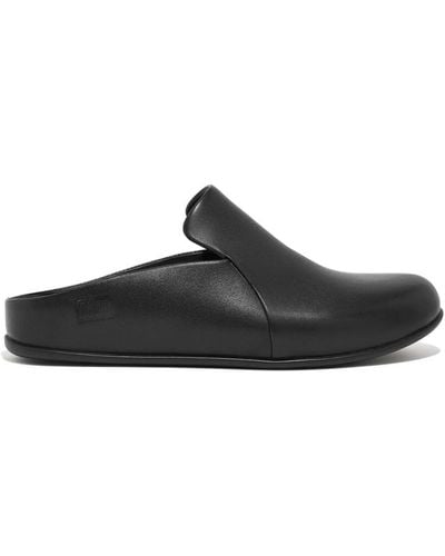 Fitflop Chrissie Ii Haus Leather Slippers - Black