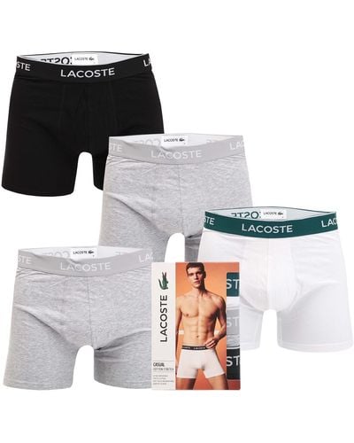 Lacoste 3-pack Long Stretch Cotton Boxer Briefs - Grey