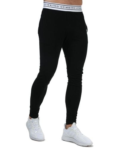 Gym King Taped Jersey Jog Trousers - Black