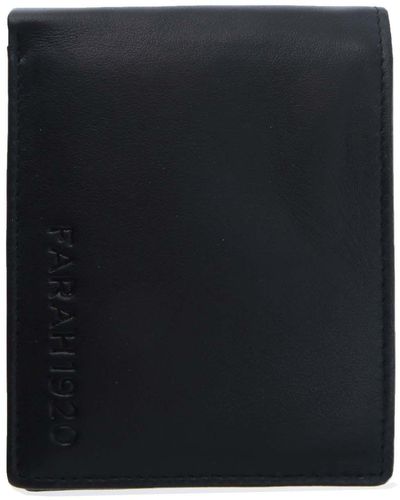 Farah Almeria Leather Bi Fold Wallt - Black