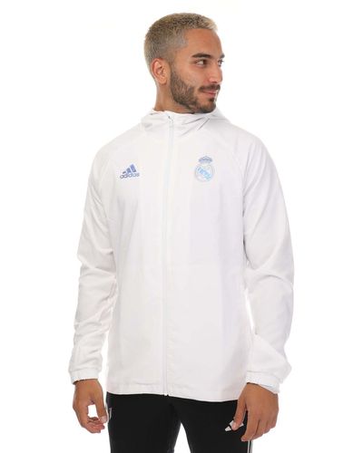 adidas Real Madrid Windbreaker Hooded Jacket - White
