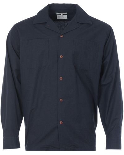 Nudie Jeans Co Vincent Vacay Organic Long Sleeve Shirt - Blue