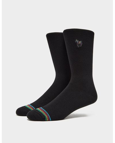 Paul Smith Zebra Logo Striped Socks - Black