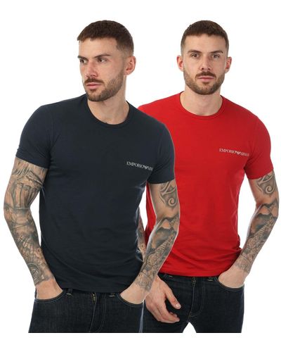 Emporio Armani 2 Pack Lounge Crew Neck T-shirt - Red