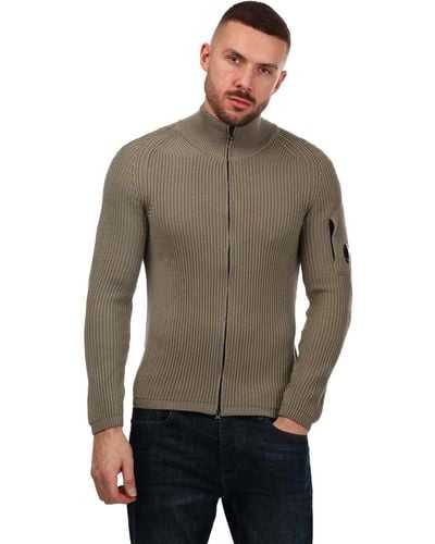 C.P. Company Re-wool Zipped Knitted Jumper - Grey