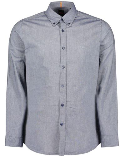 BOSS Regular Fit Oxford Shirt - Blue