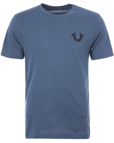 True Religion Monotone Buddha Logo Crew Neck T-shirt - Blue