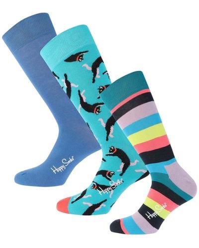 Happy Socks 3 Pack Socks Gift Box Set - Blue