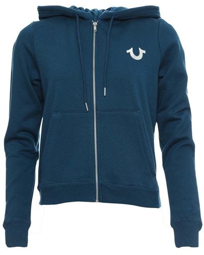 True Religion Foil Logo Zip Hoodie - Blue