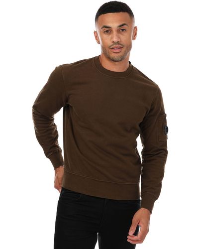 C.P. Company Diagonal Fleece Sweatshirt - Brown