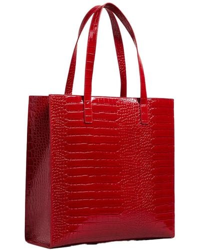 Ted Baker Accessories Croccon Croc Detail Large Icon Bag - Red