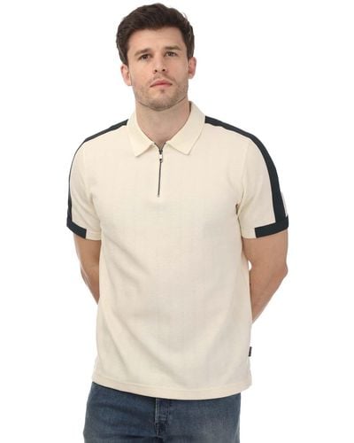 Ted Baker Abloom Regular Zipped Polo - Natural