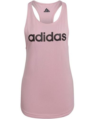 adidas Essentials Linear Loose Tank Top - Pink