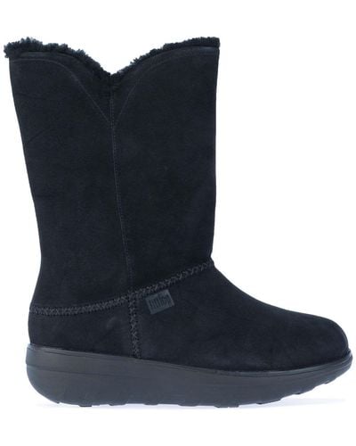 Fitflop Mukluk Shearling-lined Suede Calf Boots - Blue