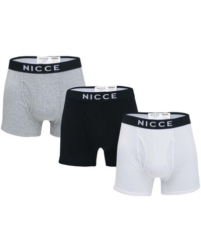 Nicce London Codular 3 Pack Boxer Shorts - Black