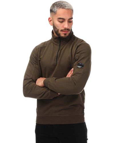 C.P. Company Light Fleece Zipped Sweatshirt - Brown