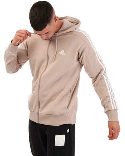 adidas Essentials French Terry Full-zip Hoodie - Natural