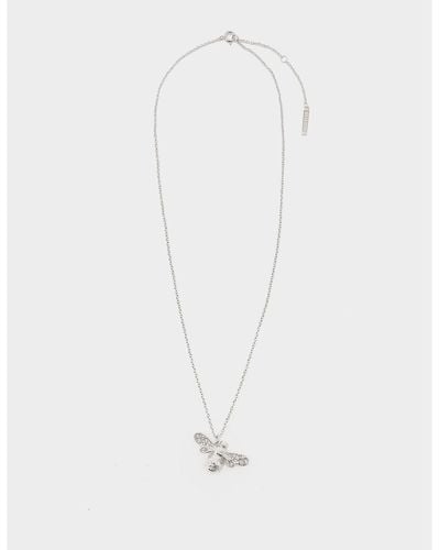 Olivia Burton Sparkle Bee Pendant Necklace - White