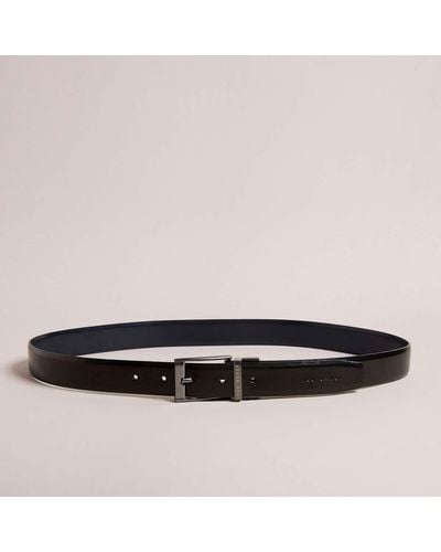 Ted Baker Crafts Reversible Leather Belt - Black