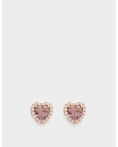 Michael Kors Heart Cut Stud Earrings - Pink