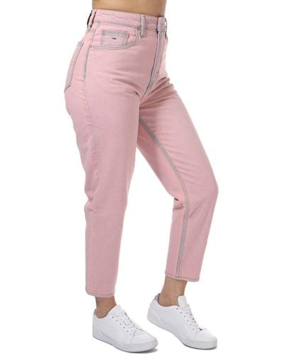 Tommy Hilfiger Mom Ultra High Rise Tapered Jeans - Pink
