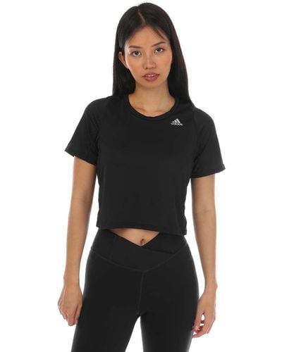 adidas Cropped Running T-shirt - Black