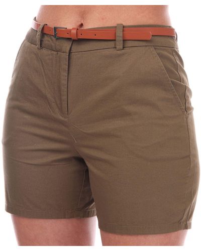 Vero Moda Flashino Mid Rise Regular Chino Shorts - Brown