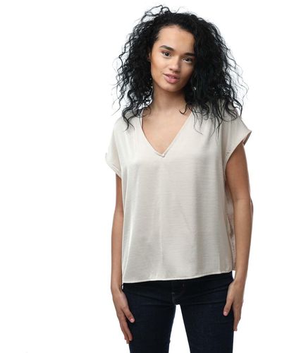 Vero Moda Marys Dana Satin Top - Natural