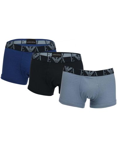 EA7 3 Pack Boxer Shorts - Blue