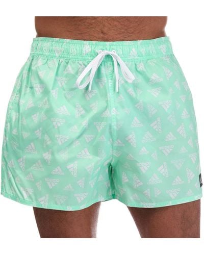 adidas Logo Print Swim Shorts - Green