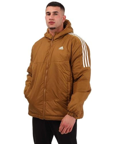 adidas Essentials Insulated Hooded Jacket - Brown