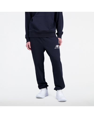 New Balance Essentials Stacked Logo French Terry Joggers - Blue
