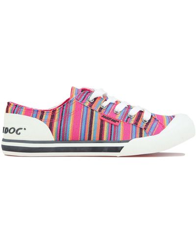 Rocket Dog Jazzin Aloe Stripe Court Shoes - Pink