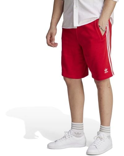 adidas Originals Adicolor Classics 3 Stripes Sweat Shorts - Red