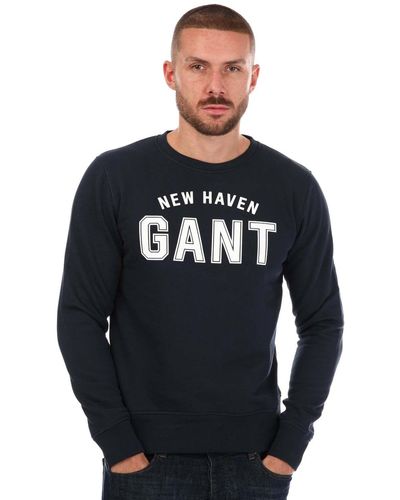GANT Logo Crew Neck Sweatshirt - Black