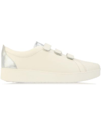 Fitflop Rally Metallic Back Leather Trainers - Natural