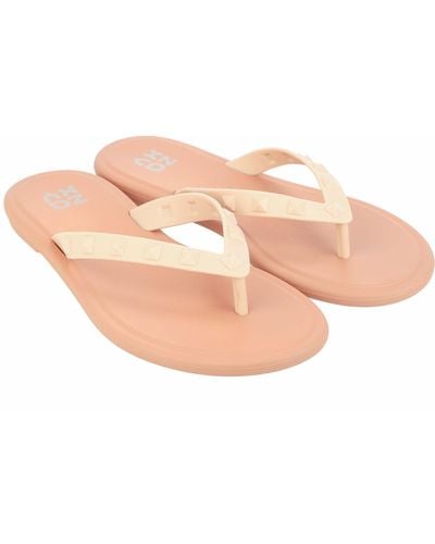 Zaxy Pop Stud Thong Flip Flops - Pink