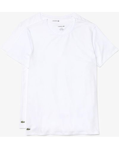Lacoste 2 Pack Crewneck Cotton Lounge T-shirt - White