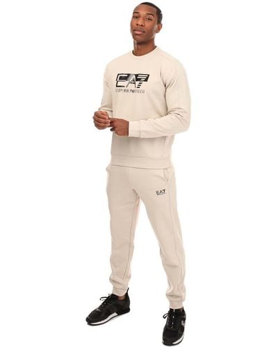 EA7 Visibility Crew Neck Tracksuit - Natural