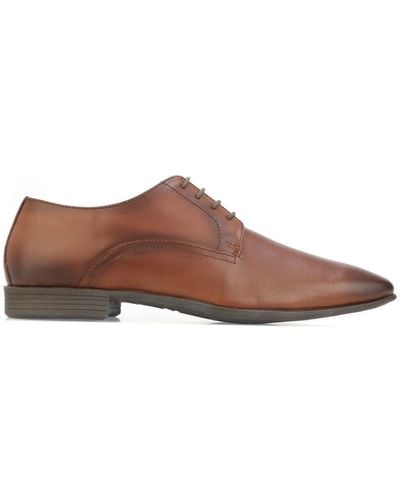 Lambretta Ben Leather Derby Shoes - Brown
