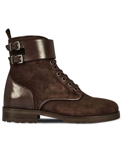 Reiss Artemis Tmbled Ankle Boots - Brown