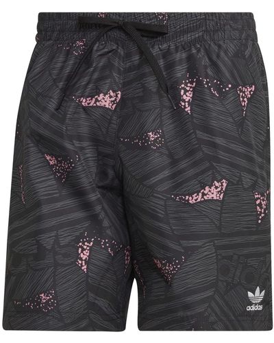 adidas Originals Rekive Allover Print Swim Shorts - Grey
