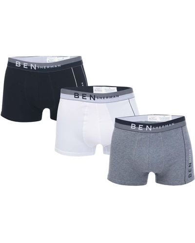 Ben Sherman Leonardo 3 Pack Boxer Shorts - Black