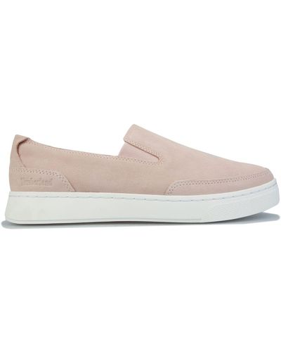 Timberland Atlanta Green Leather Slip On Shoes - Pink