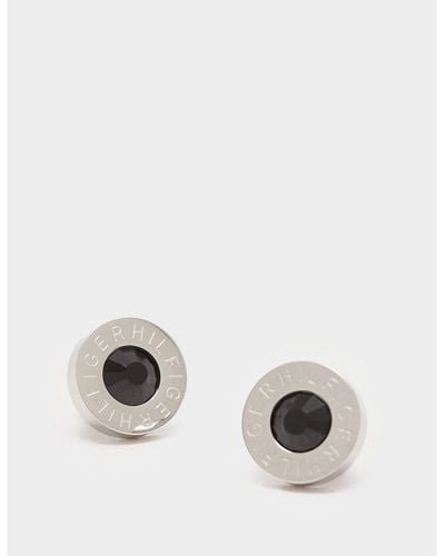 Tommy Hilfiger Stainless Steel Stone Stud Earrings - White
