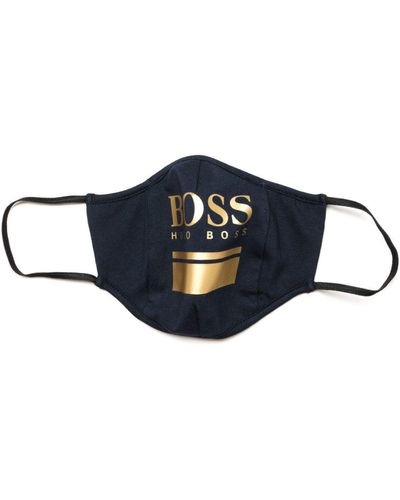 BOSS by HUGO BOSS Bodywear Gold Large Logo Facemask - Blue