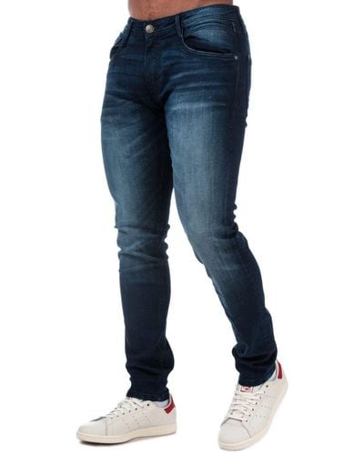 Duck and Cover Maylead Dark Wash Slim Fit Jeans - Blue