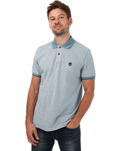 Timberland Oxford Short Sleeve Polo Shirt - Blue
