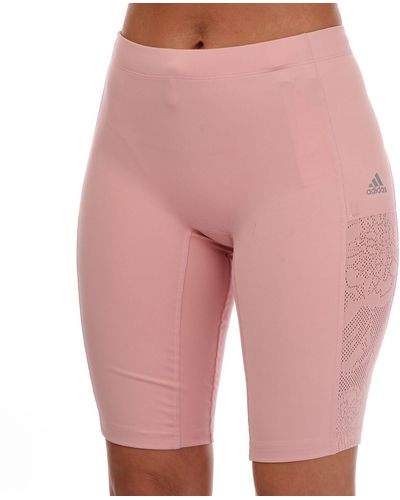 adidas Fastlmpact Lace Running Bike Short Tights - Pink