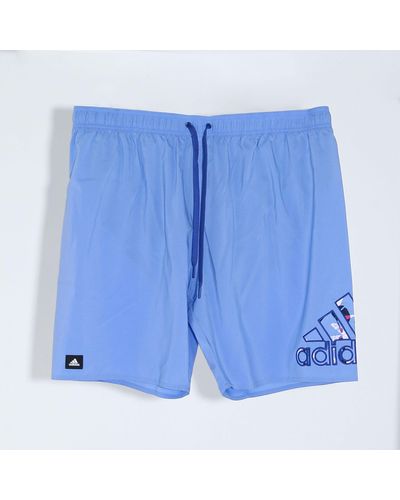 adidas Seasonal Floral Logo Swim Shorts - Blue